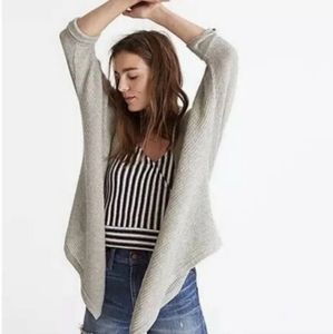 Madewell Gray Cardigan Sweater Slouch Open fit  Dolman sleeve Sz M EUC